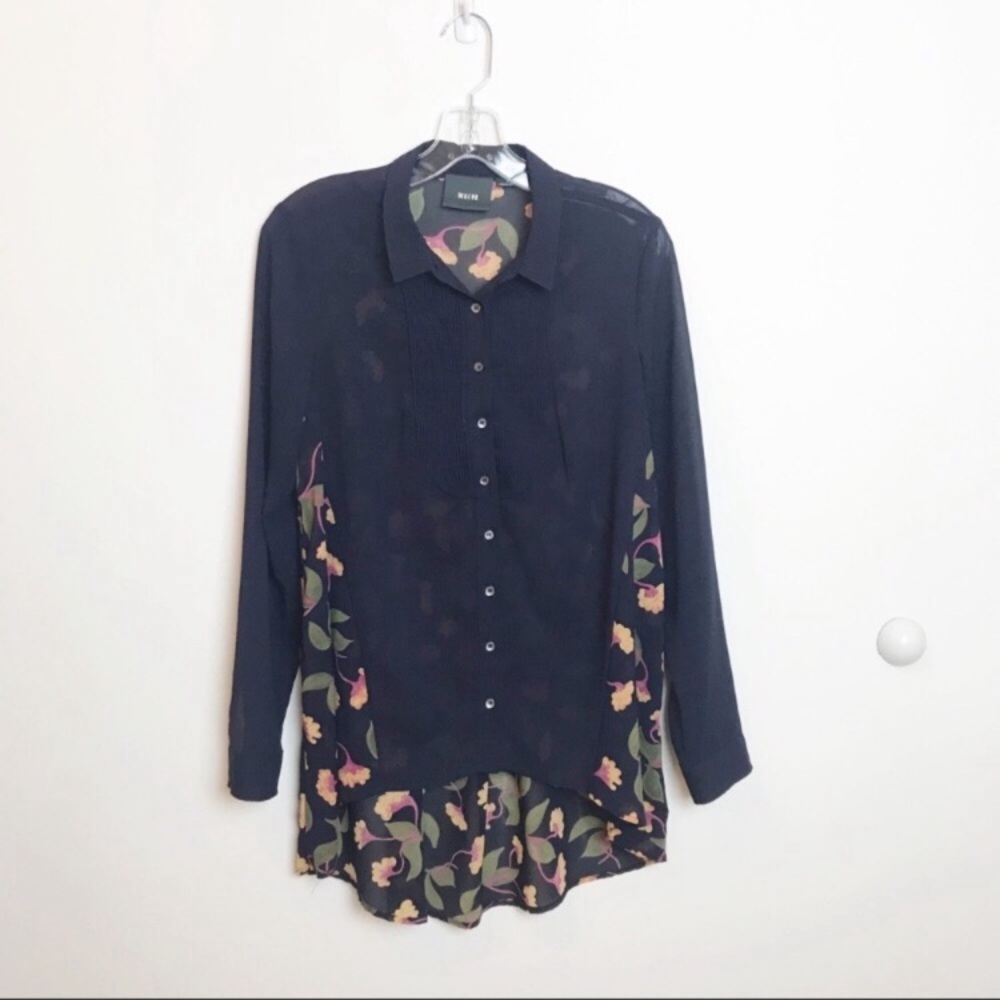 Anthropologie| Maeve sheer blouse with a print